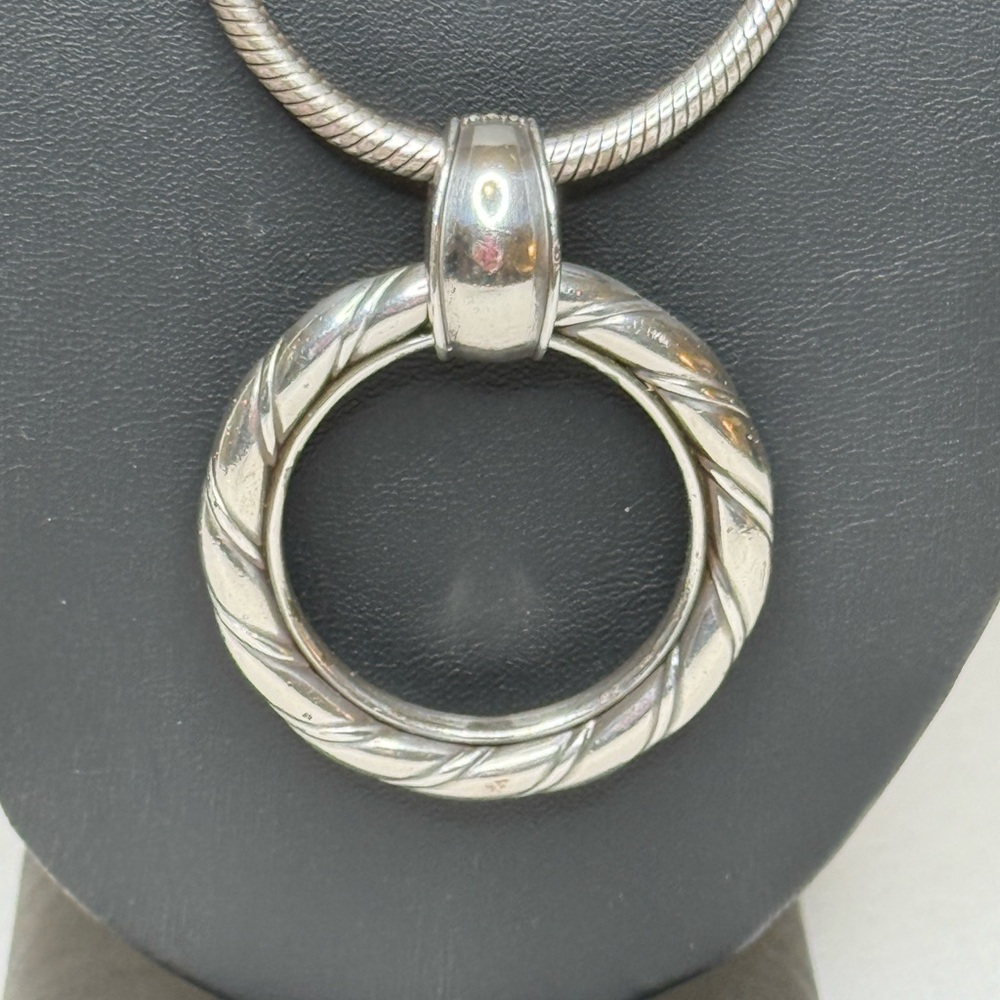 Brighton Inner Circle Silver Pendant Necklace 5084 Retired & Adjustable - Picture 6 of 8